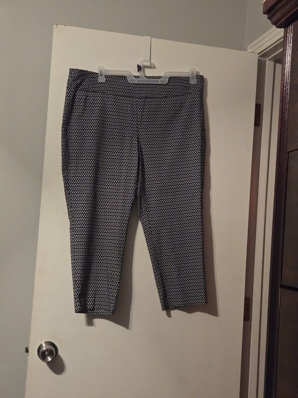 Alfani Black and White Geometric Pull-On Pants